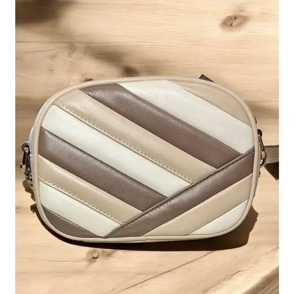 Tory Burch Kira Tri Color Quilted Leather Camera Bag